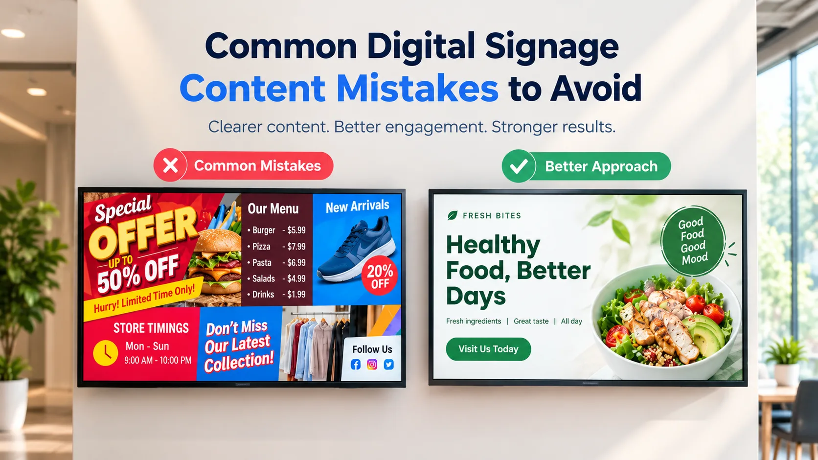 Common digital signage content mistakes to avoid and tips for better screen content