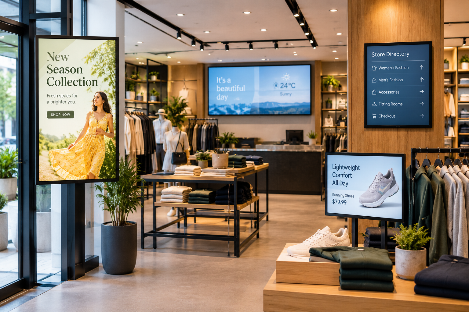 Retail store using digital signage